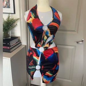 Multi-color cutout dress, Size M.